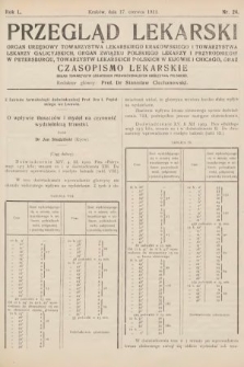 Przegląd Lekarski oraz Czasopismo Lekarskie. 1911, nr 24