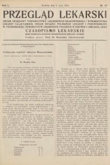 Przegląd Lekarski oraz Czasopismo Lekarskie. 1911, nr 27