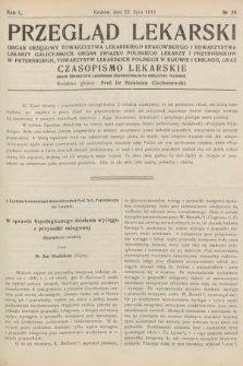 Przegląd Lekarski oraz Czasopismo Lekarskie. 1911, nr 29
