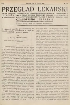 Przegląd Lekarski oraz Czasopismo Lekarskie. 1911, nr 31