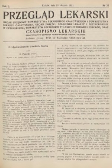 Przegląd Lekarski oraz Czasopismo Lekarskie. 1911, nr 33