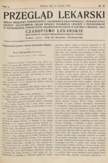 Przegląd Lekarski oraz Czasopismo Lekarskie. 1911, nr 35