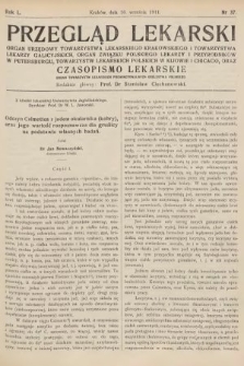 Przegląd Lekarski oraz Czasopismo Lekarskie. 1911, nr 37