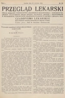 Przegląd Lekarski oraz Czasopismo Lekarskie. 1911, nr 38