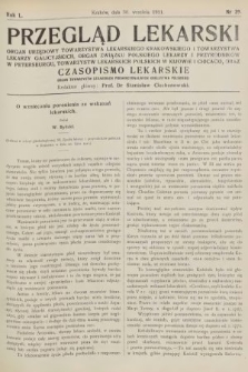 Przegląd Lekarski oraz Czasopismo Lekarskie. 1911, nr 39