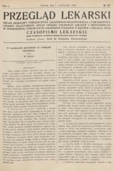 Przegląd Lekarski oraz Czasopismo Lekarskie. 1911, nr 40