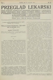 Przegląd Lekarski oraz Czasopismo Lekarskie. 1911, nr 45