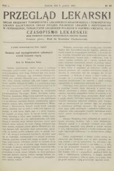 Przegląd Lekarski oraz Czasopismo Lekarskie. 1911, nr 49