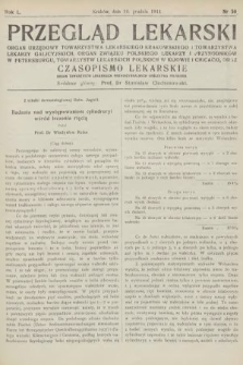 Przegląd Lekarski oraz Czasopismo Lekarskie. 1911, nr 50