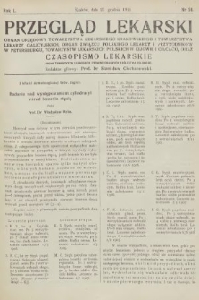 Przegląd Lekarski oraz Czasopismo Lekarskie. 1911, nr 51
