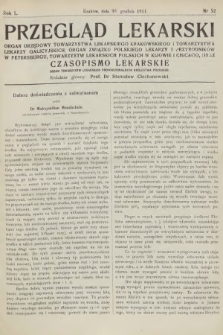 Przegląd Lekarski oraz Czasopismo Lekarskie. 1911, nr 52