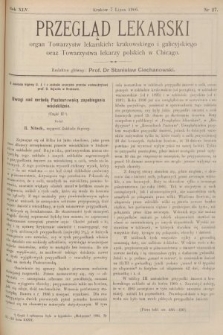 Przegląd Lekarski : organ Towarzystw lekarskich: krakowskiego i galicyjskiego oraz Towarzystwa lekarzy polskich w Chicago. 1906, nr 27