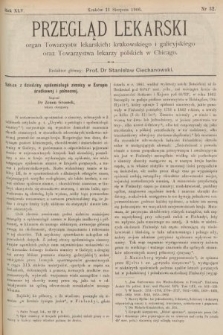 Przegląd Lekarski : organ Towarzystw lekarskich: krakowskiego i galicyjskiego oraz Towarzystwa lekarzy polskich w Chicago. 1906, nr 32