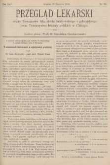 Przegląd Lekarski : organ Towarzystw lekarskich: krakowskiego i galicyjskiego oraz Towarzystwa lekarzy polskich w Chicago. 1906, nr 33