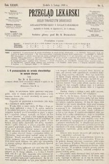 Przegląd Lekarski : organ Towarzystw Lekarskich Krakowskiego i Galicyjskiego. 1895, nr 5