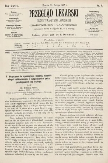 Przegląd Lekarski : organ Towarzystw Lekarskich Krakowskiego i Galicyjskiego. 1895, nr 8