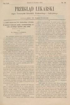 Przegląd Lekarski : organ Towarzystw lekarskich: Krakowskiego i Galicyjskiego. 1903, nr 14