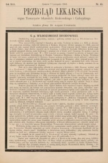 Przegląd Lekarski : organ Towarzystw lekarskich: Krakowskiego i Galicyjskiego. 1903, nr 45
