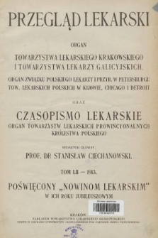Przegląd Lekarski oraz Czasopismo Lekarskie. 1913 [całość]