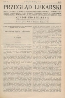 Przegląd Lekarski oraz Czasopismo Lekarskie. 1913, nr 7