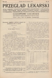 Przegląd Lekarski oraz Czasopismo Lekarskie. 1913, nr 16