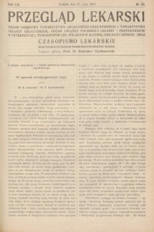 Przegląd Lekarski oraz Czasopismo Lekarskie. 1913, nr 20