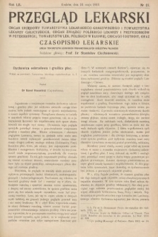 Przegląd Lekarski oraz Czasopismo Lekarskie. 1913, nr 21