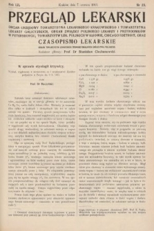 Przegląd Lekarski oraz Czasopismo Lekarskie. 1913, nr 23