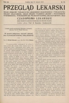 Przegląd Lekarski oraz Czasopismo Lekarskie. 1913, nr 33