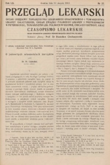 Przegląd Lekarski oraz Czasopismo Lekarskie. 1913, nr 35