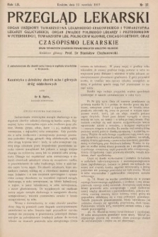 Przegląd Lekarski oraz Czasopismo Lekarskie. 1913, nr 37