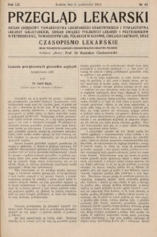 Przegląd Lekarski oraz Czasopismo Lekarskie. 1913, nr 40