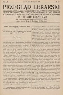 Przegląd Lekarski oraz Czasopismo Lekarskie. 1913, nr 47