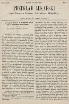 Przegląd Lekarski : organ Towarzystw lekarskich: Krakowskiego i Galicyjskiego. 1900, nr 5