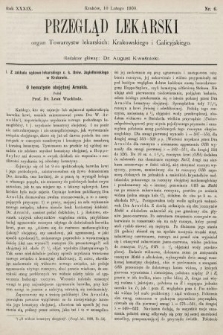 Przegląd Lekarski : organ Towarzystw lekarskich: Krakowskiego i Galicyjskiego. 1900, nr 6