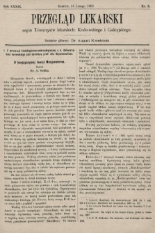 Przegląd Lekarski : organ Towarzystw lekarskich: Krakowskiego i Galicyjskiego. 1900, nr 8