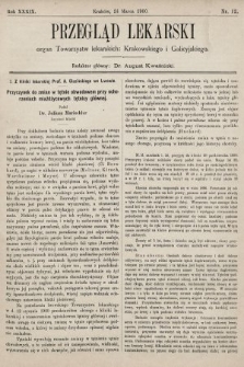 Przegląd Lekarski : organ Towarzystw lekarskich: Krakowskiego i Galicyjskiego. 1900, nr 12