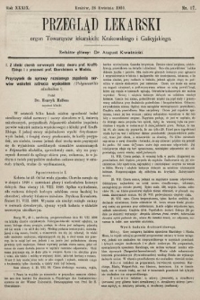 Przegląd Lekarski : organ Towarzystw lekarskich: Krakowskiego i Galicyjskiego. 1900, nr 17