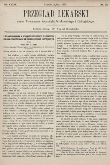 Przegląd Lekarski : organ Towarzystw lekarskich: Krakowskiego i Galicyjskiego. 1900, nr 18