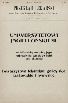 Przegląd Lekarski : organ Towarzystw lekarskich: Krakowskiego i Galicyjskiego. 1900, nr 23