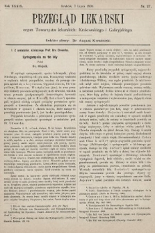 Przegląd Lekarski : organ Towarzystw lekarskich: Krakowskiego i Galicyjskiego. 1900, nr 27