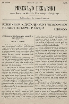 Przegląd Lekarski : organ Towarzystw lekarskich: Krakowskiego i Galicyjskiego. 1900, nr 29