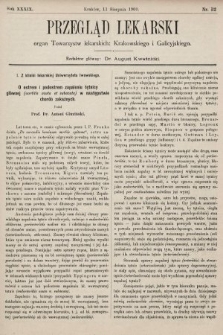 Przegląd Lekarski : organ Towarzystw lekarskich: Krakowskiego i Galicyjskiego. 1900, nr 32