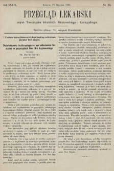 Przegląd Lekarski : organ Towarzystw lekarskich: Krakowskiego i Galicyjskiego. 1900, nr 34