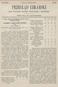 Przegląd Lekarski : organ Towarzystw lekarskich: Krakowskiego i Galicyjskiego. 1900, nr 35