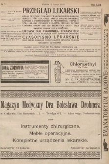 Przegląd Lekarski oraz Czasopismo Lekarskie. 1918, nr 5