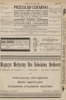 Przegląd Lekarski oraz Czasopismo Lekarskie. 1918, nr 7