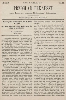 Przegląd Lekarski : organ Towarzystw lekarskich: Krakowskiego i Galicyjskiego. 1900, nr 43