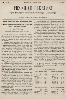 Przegląd Lekarski : organ Towarzystw lekarskich: Krakowskiego i Galicyjskiego. 1900, nr 47