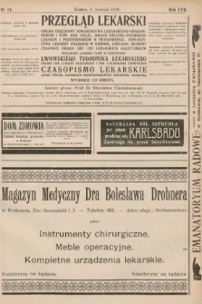 Przegląd Lekarski oraz Czasopismo Lekarskie. 1918, nr 14